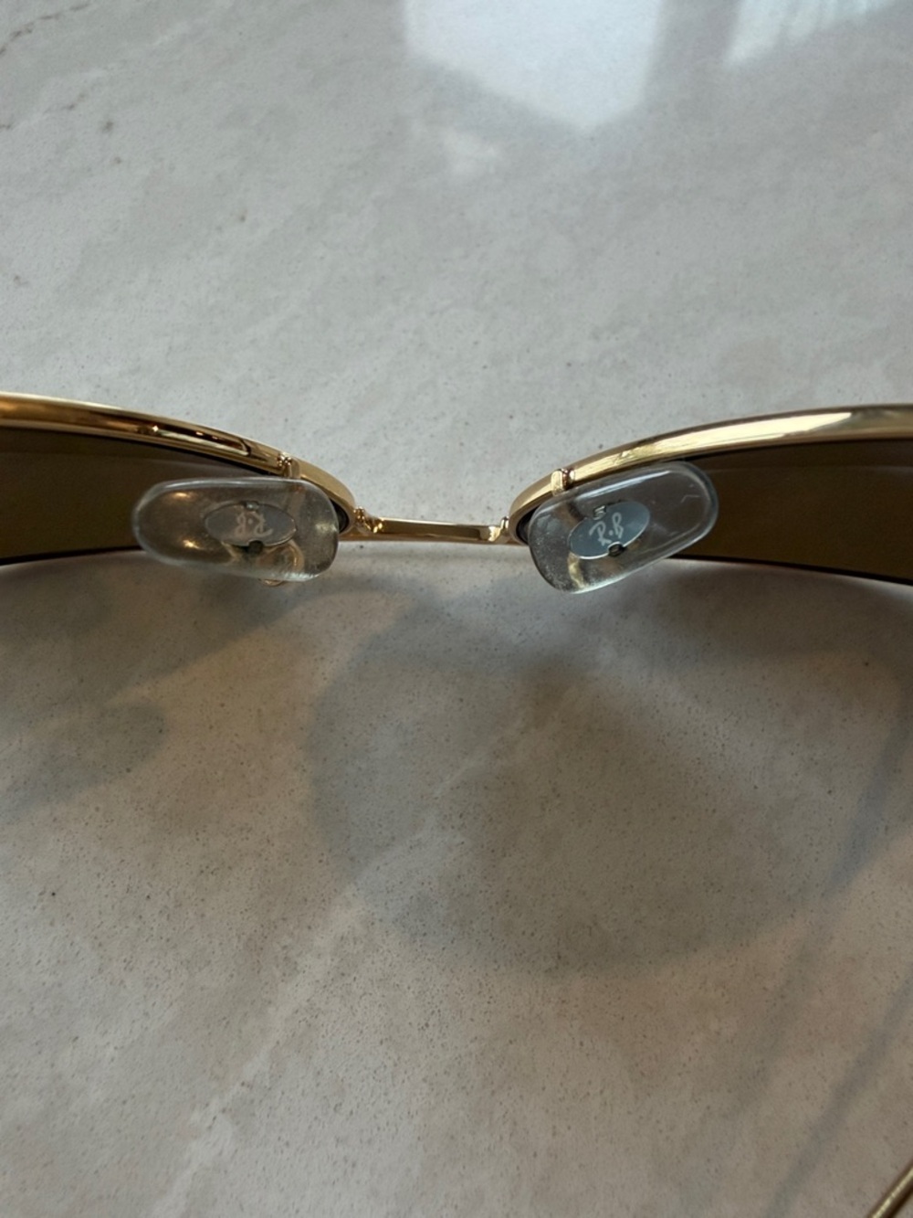 Gold Frame Women's Aviator Sunglasses with Amber Lenses - Picture 4 of 6